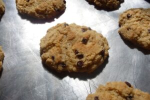slightly browned, but gooey center - perfect gluten free cookies!