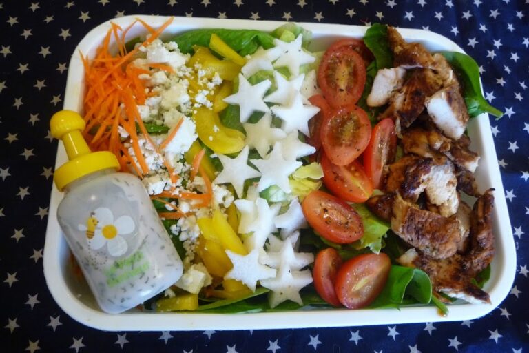 Red, White, and Blue Cheese Salad Bento