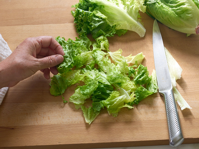 step 4. cut or tear lettuce
