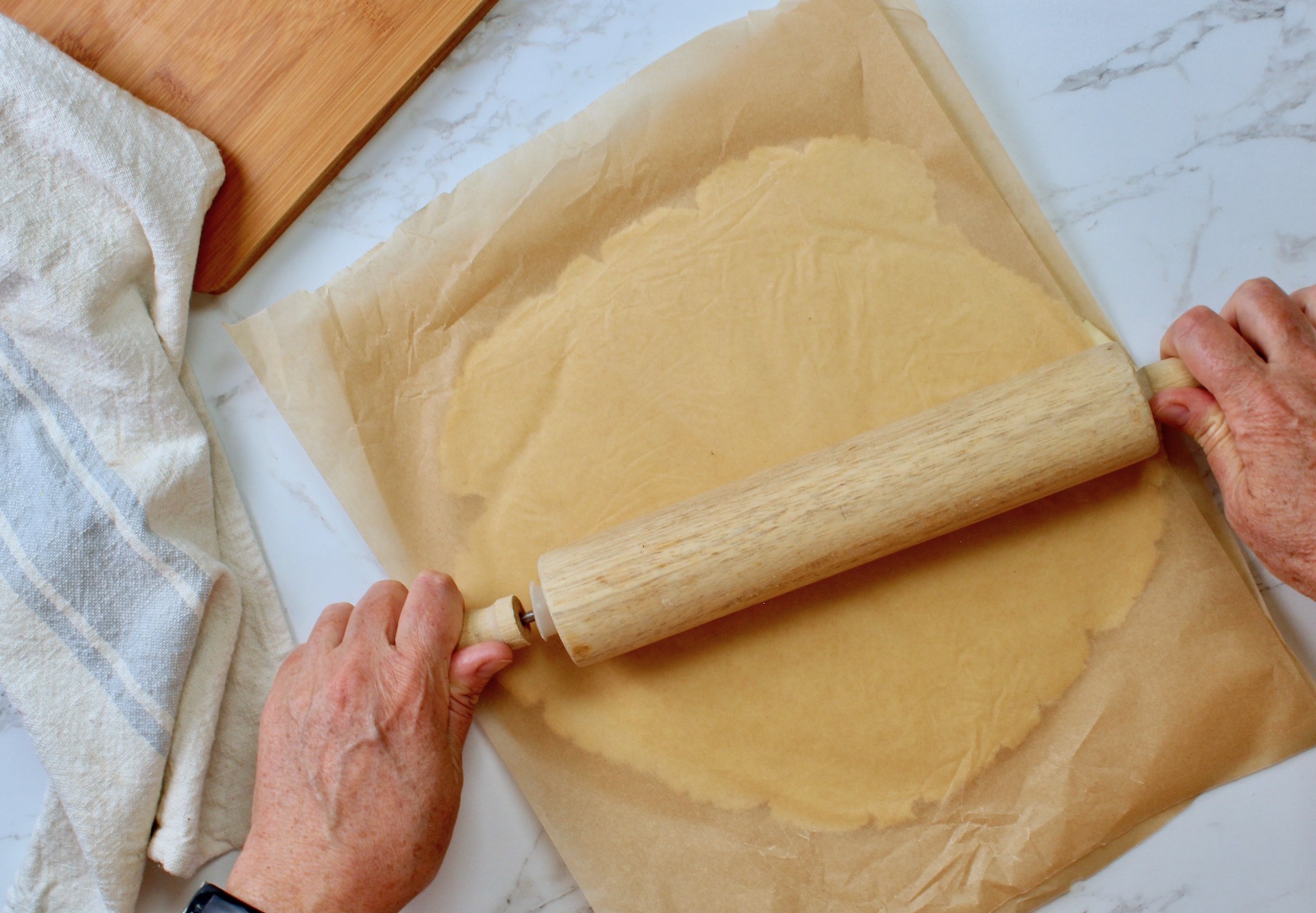 1. roll between parchment