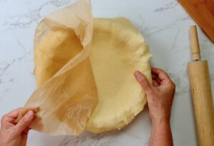 4. peel off parchment