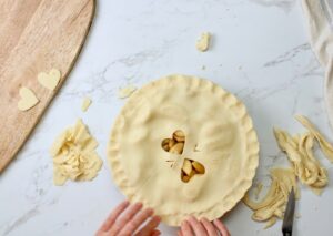 9. crimp edges together