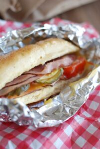 buttery bun piled with hot, melty cheese and deli meats - quick and delicious!