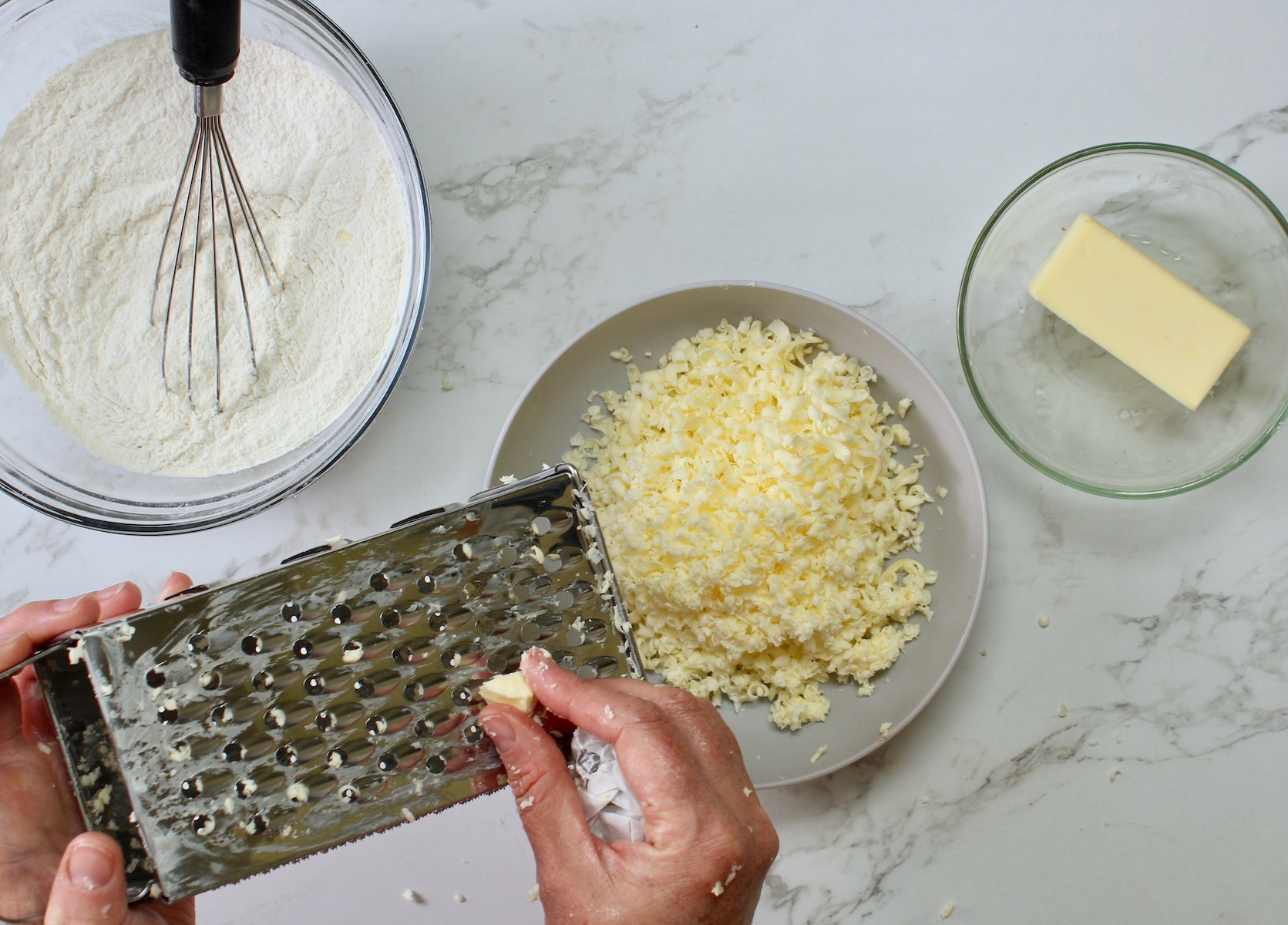 step 2. grate butter