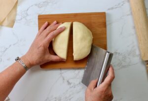 step 8. divide dough, get ready to roll