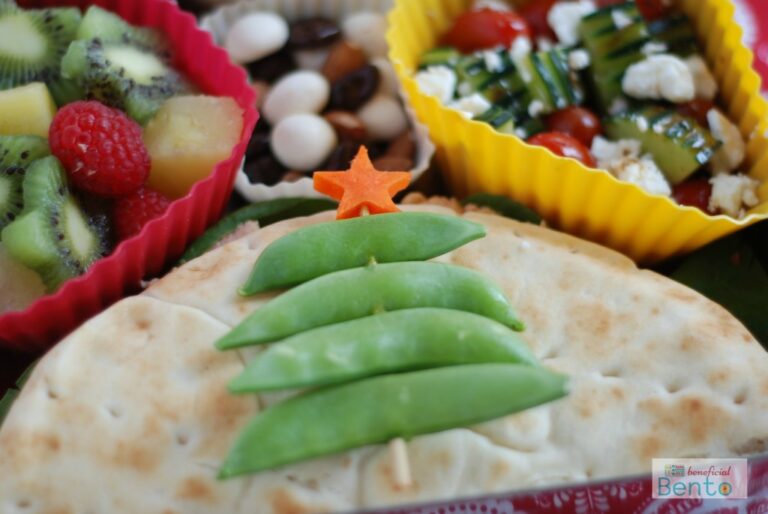 snap peas and carrot slice make a great tree!