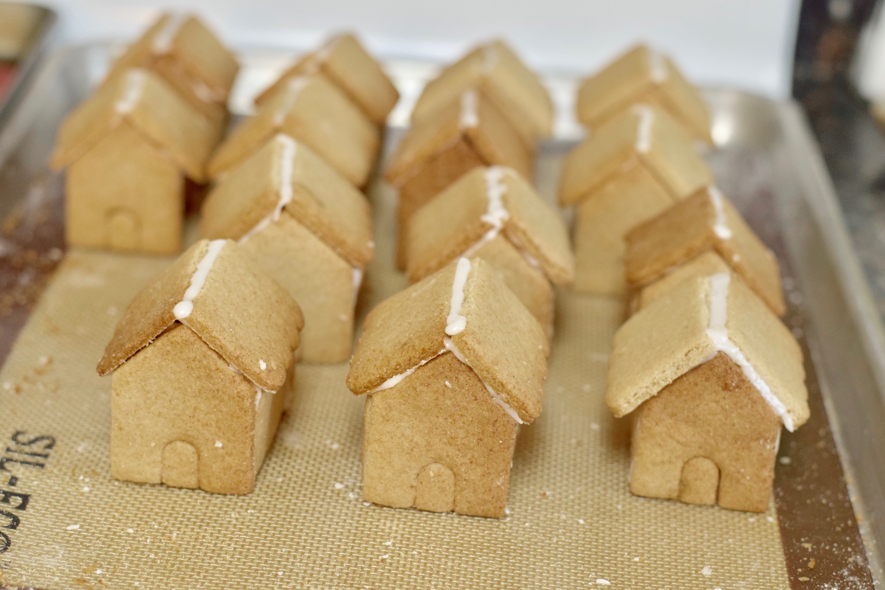 assemble the gingerbread houses