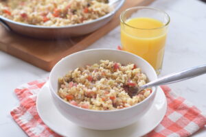 breakfast fried rice, fork