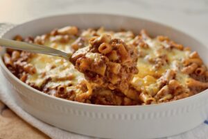 baked ziti closeup