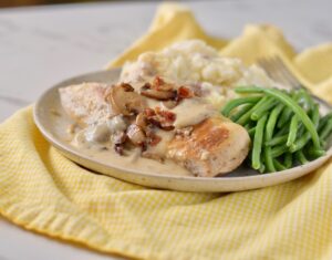 chicken dijon with low carb mushroom sauce