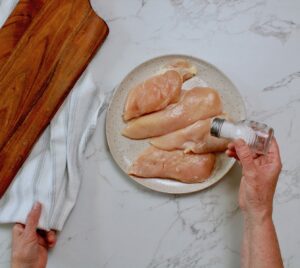 step 1. salt chicken