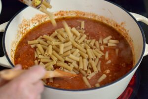 step 2. add pasta and other ingredients