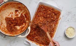 step 4. spread in baking dish