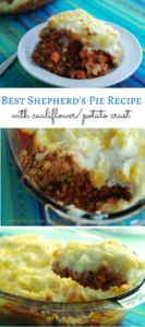 Best Shepherd's Pie Recipe - with a cauliflower/potato crust! No one would guess there's cauliflower in it - it even fooled my picky kids!