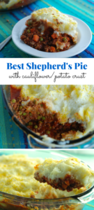 Shepherd's Pie lightened up with cottage cheese and cauliflower - my family could not believe this had cauliflower in it!