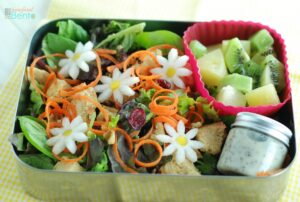 chicken salad, creamy poppy seed dressing, in a #LunchBots Bento Uno