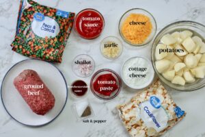 Shepherd's Pie with Cauliflower potato crust, ingredients