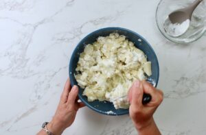 step 8. mash potato and cottage cheese