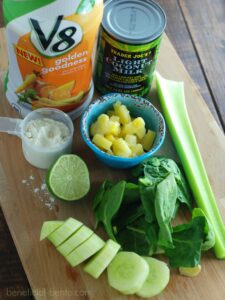 This tropical green smoothie contains an impressive dose of veggies, but is sweetened up with lime, coconut milk, and pineapple. Gives you a huge energy boost, too!