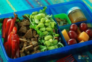 Beef and Edamame Salad - awesome combo of flavors, and colors!