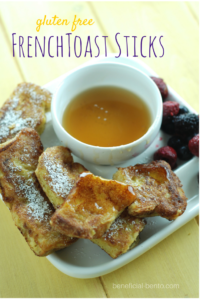 an easy,d elicious way to use up extra gluten free bread! Bake in bulk in the oven, and freeze for quick breakfasts on busy days!