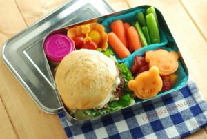 Roast Beef Sandwich bento - those little bears are made with sandwich press cutters!