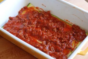 meat sauce comes next