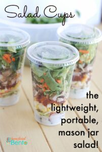 Salad cups - the new, lightweight, easy to carry, lunch box-friendly, mason jar salad!