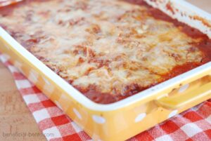 This is a picture of Low-Carb zucchini Lasagna. Recipe at beneficial-bento.com