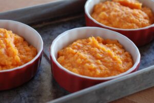 This is the best recipe for Thanksgiving, and the sweet potatoes have orange juice added to enhance the flavor - yum!