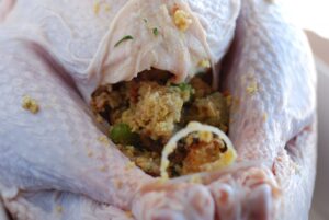 step 8. stuff turkey loosely