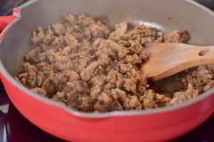 Step 3. brown sausage