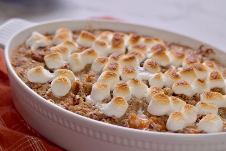 Praline Sweet Potatoes with Toasted Marshmallows