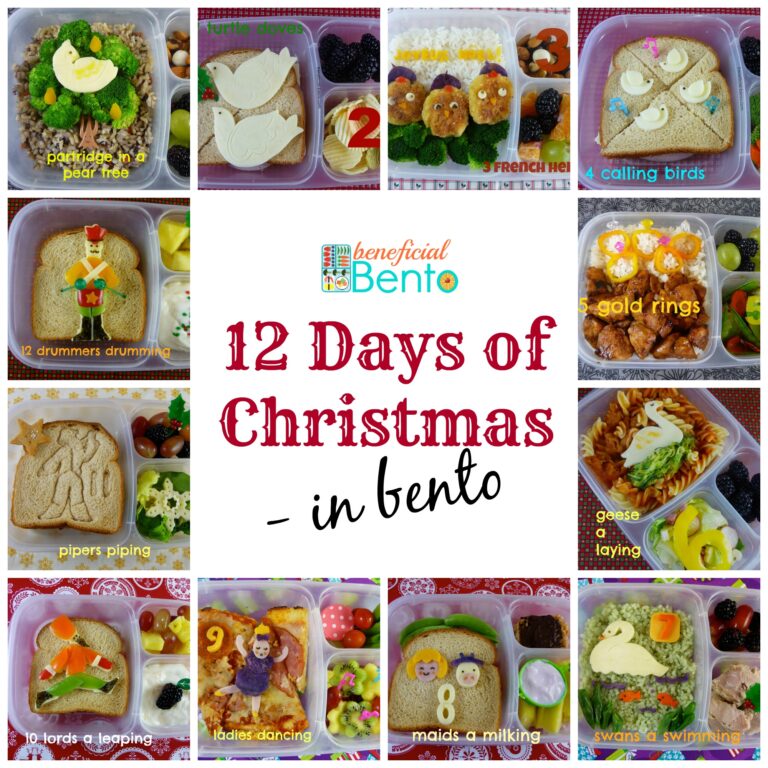 I did the 12 days of Christmas for my family's lunches. You don't have to always celebrate with candy and cake - it's fun to dress up healthy food for the holidays!