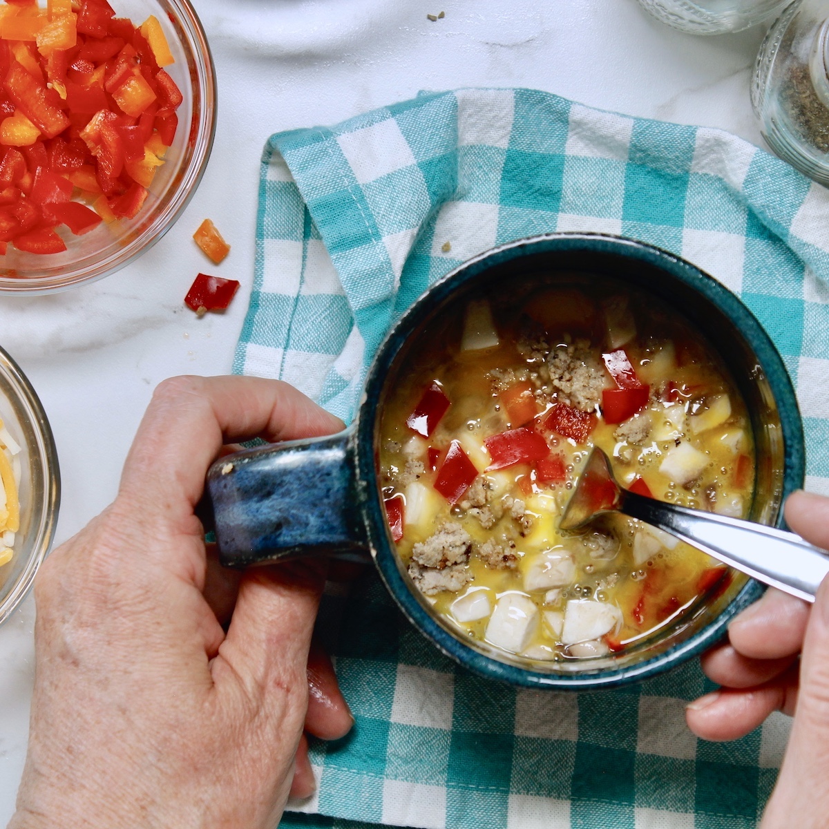 step 2. add veggies and protein