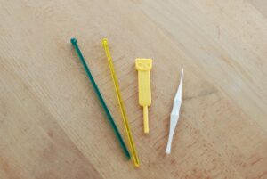 Some good items to use for getting food un-stuck from mini bento cutters