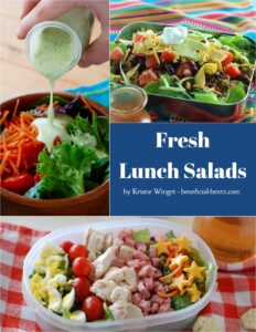 Buy my new book Fresh Lunch Salads - with 25 recipes for dressings, tossed salads, side salads, and my take on how to make some Trader Joe's salads of your own. Also contains info on making your own salad bar, salad bowl, and tips for packing mason jar salads in your lunch bag. Never pack a boring lunch again!