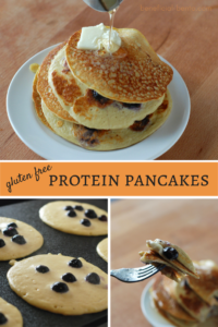 These are low calorie, high protein pancakes that are perfect for dieters. They are also gluten free, too! this is one of my favorite breakfasts now!