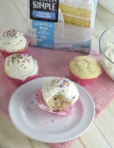 This trick can be used with just about any cake mix, but I especially loved making these with Pillsbury's Purely Simple mix, since it didn't have any artificial ingredients. These cupcakes were really light and fluffy, even with no eggs! this is a great way to treat someone with egg allergies. Made by beneficial-bento.com