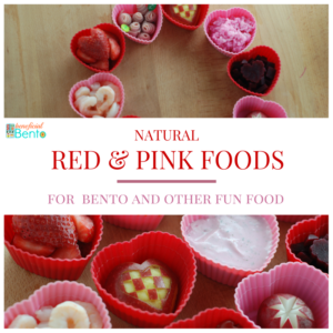this is a picture of natural red and pink foods that can be used for bento. Read more at beneficial-bento.com