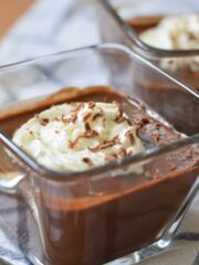 This is a picture of homemade chocolate pudding. Recipe at beneficial-bento.com