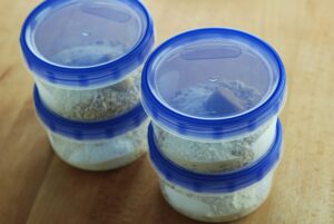 This is a picture of my healthy breakfast idea, Peach Instant Oatmeal. Recipe found at beneficial-bento.com
