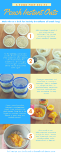 This is an infographic of how to make Peach Instant Oatmeal. Recipe at beneficial-bento.com