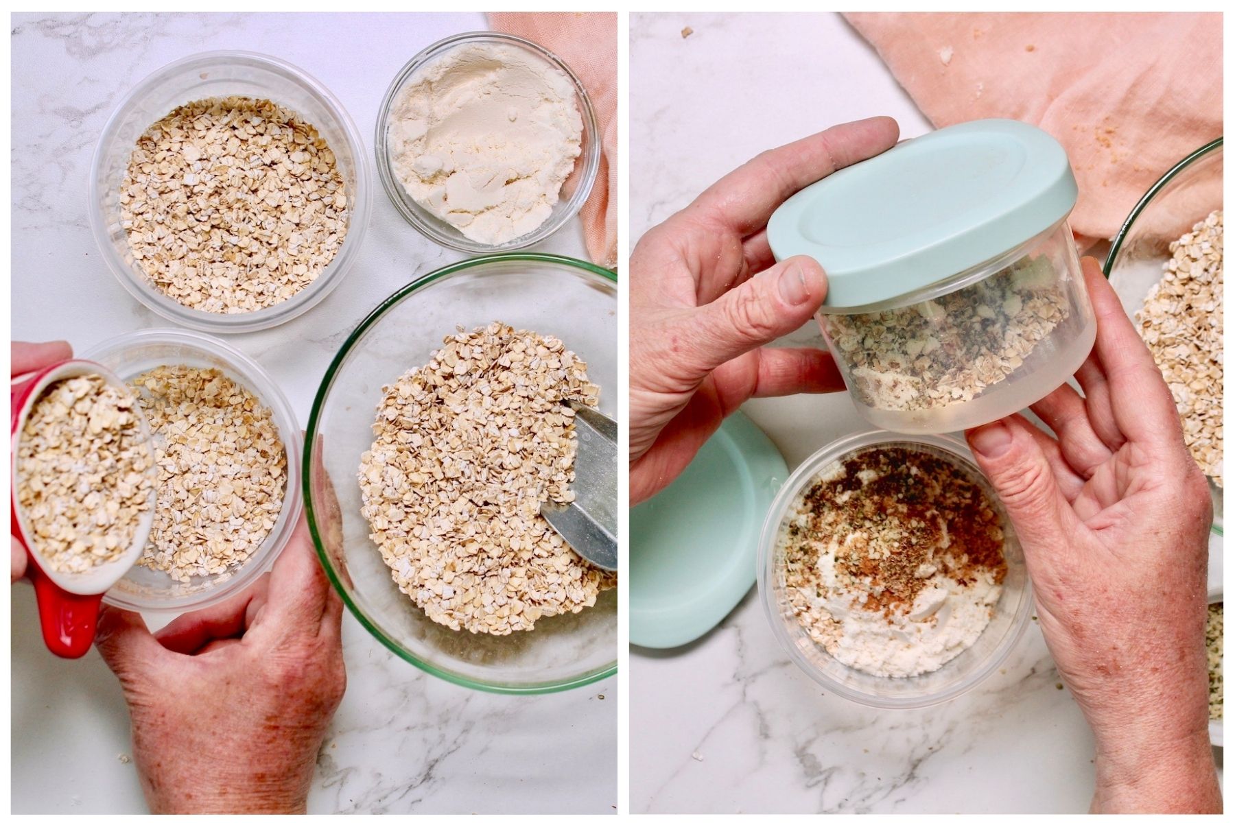 instat oatmeal in lidded containers