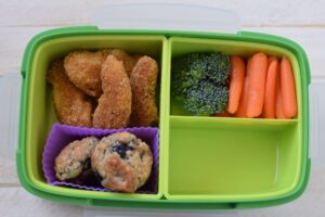 this is a picture of step 2 of how to make a healthy bento box. Details at beneficial-bento.com