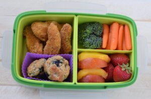 this is a picture of step 3 of how to make a healthy bento box. Details at beneficial-bento.com