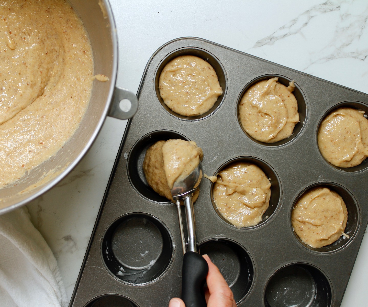 step 5 scoop into pan