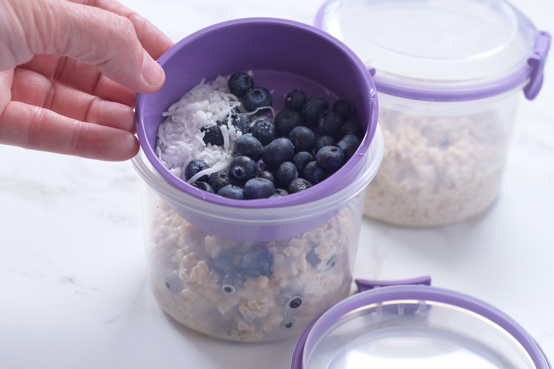blueberry coconut oats, meal prep