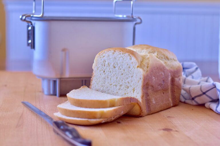 classic white bread made in bread machine by Gluten Free Bread School