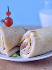 this is a picture of a gluten free flat bread sandwich
